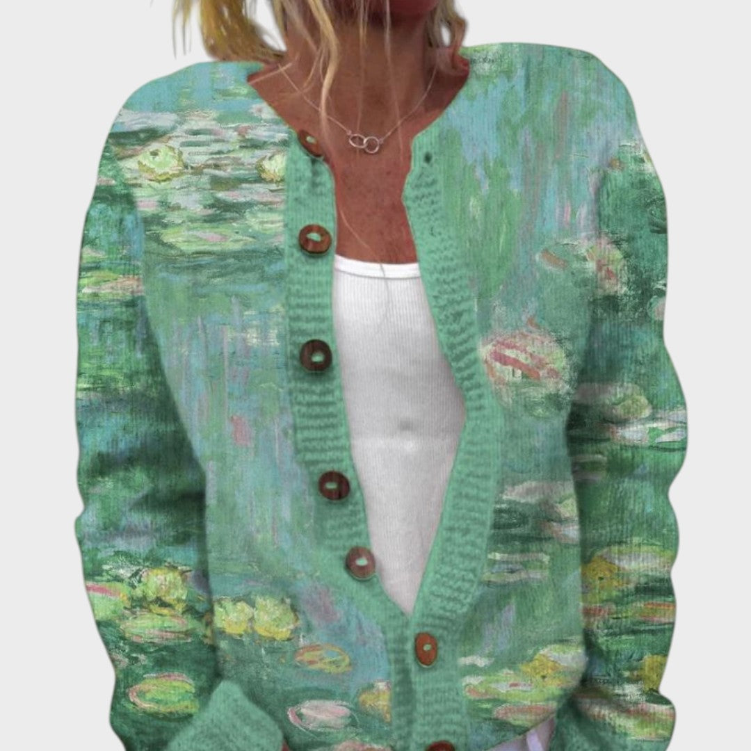 Aurora | Cardigan s motivem leknínů