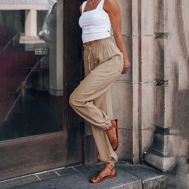 Luisa | Elegantní kalhoty se stahovací šňůrkou