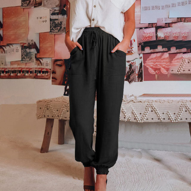 Luisa | Elegantní kalhoty se stahovací šňůrkou