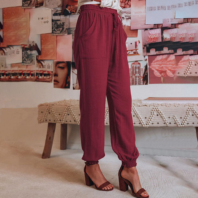 Luisa | Elegantní kalhoty se stahovací šňůrkou