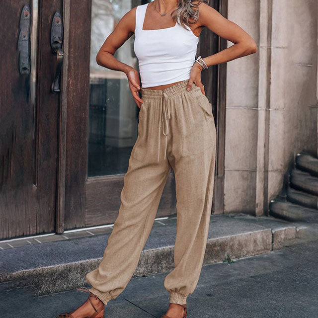 Luisa | Elegantní kalhoty se stahovací šňůrkou