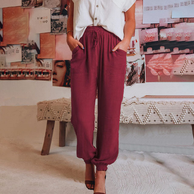 Luisa | Elegantní kalhoty se stahovací šňůrkou