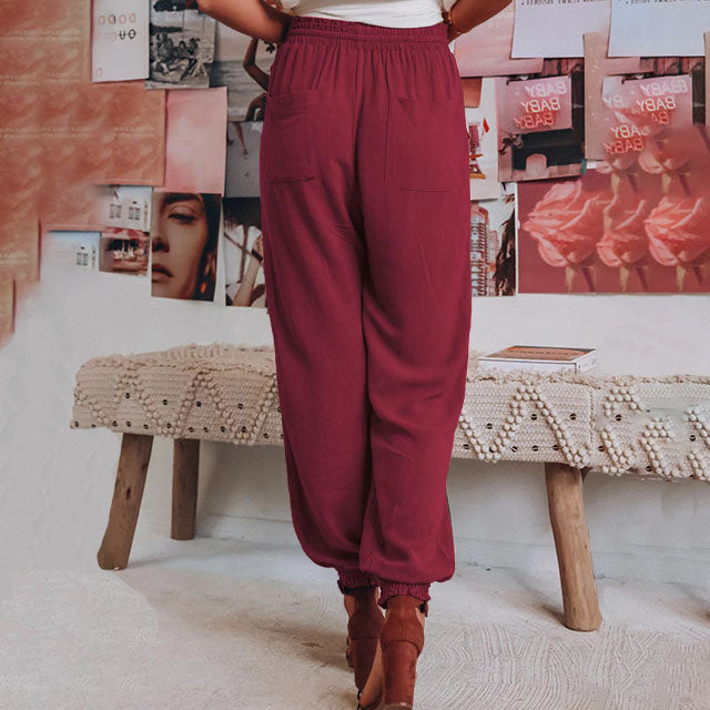 Luisa | Elegantní kalhoty se stahovací šňůrkou