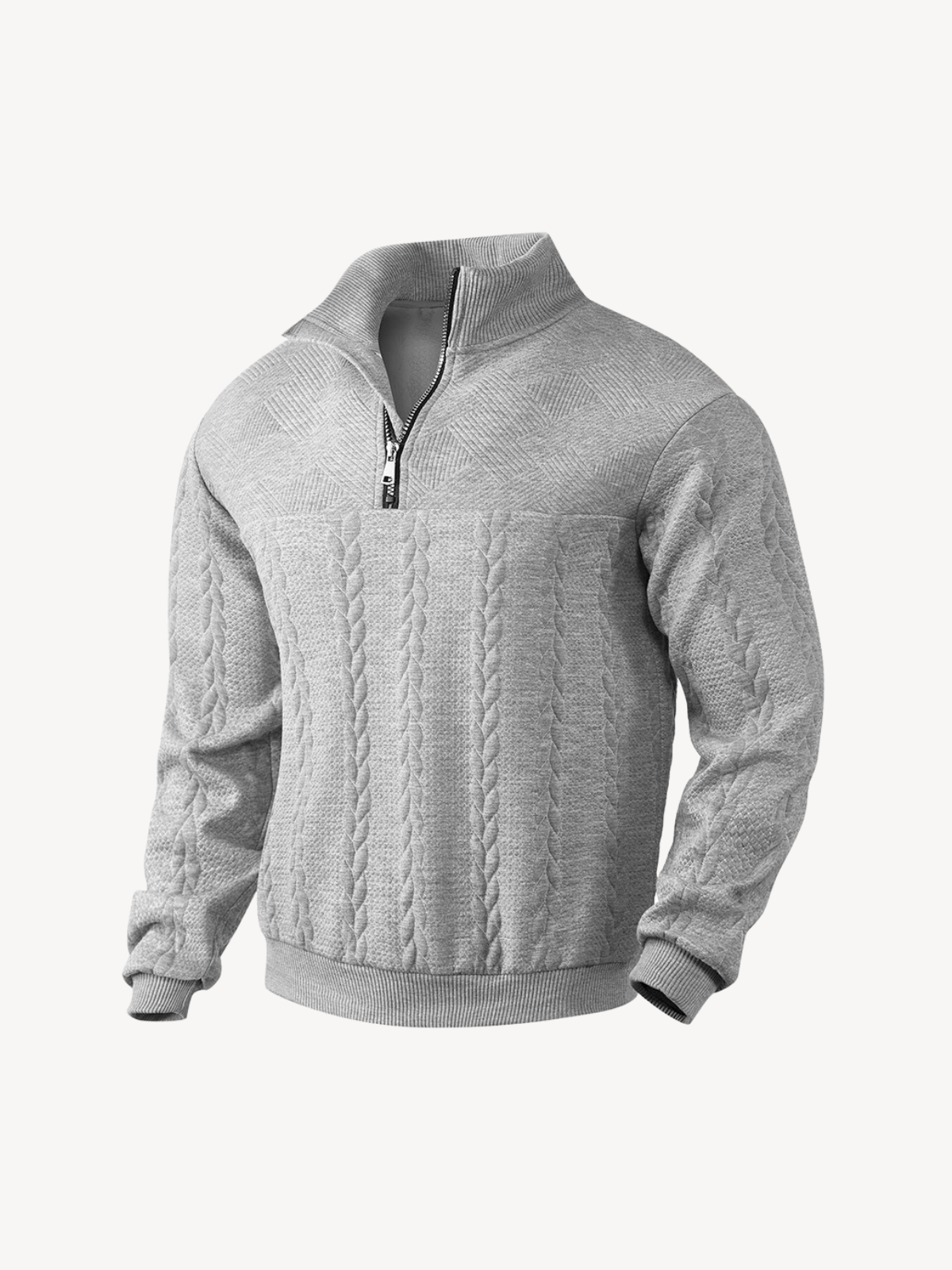 RANIER - HENLEY CASUAL S POLOVÝM ZIPEM