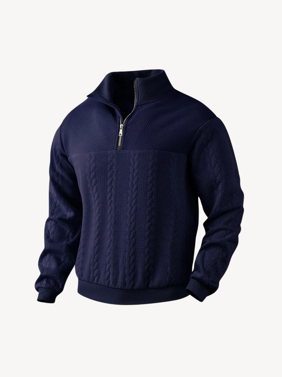 RANIER - HENLEY CASUAL S POLOVÝM ZIPEM