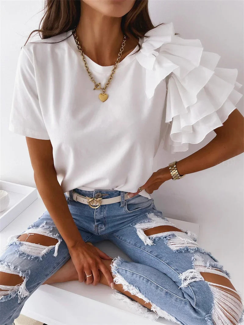 Anna | Stylish Top with Statement Ruffled Sleeves