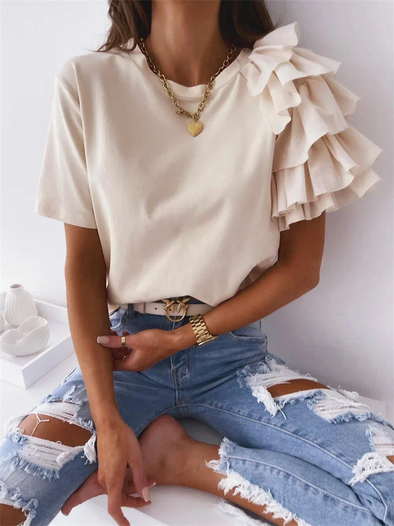 Anna | Stylish Top with Statement Ruffled Sleeves