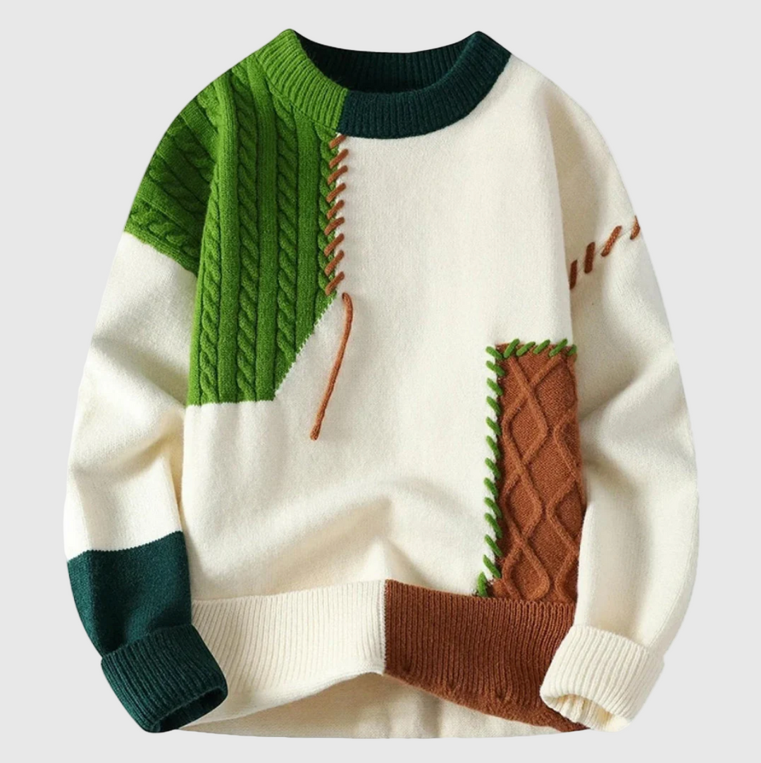 Jordán | Pletený svetr se vzorem patchwork