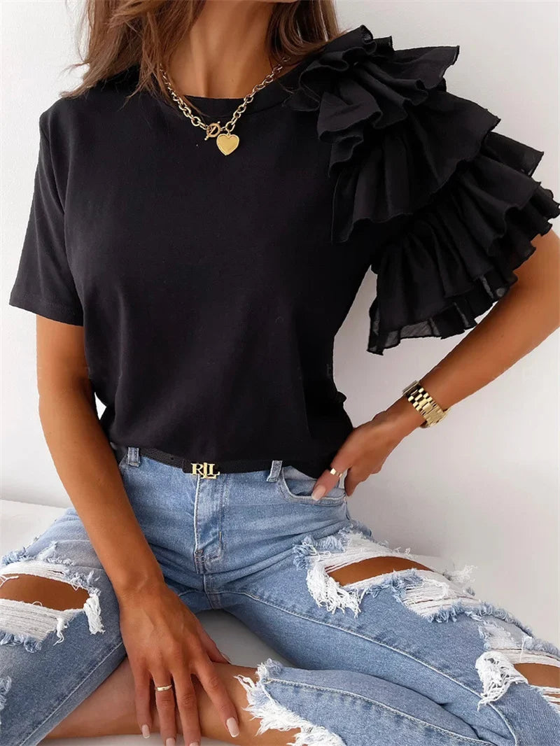 Anna | Stylish Top with Statement Ruffled Sleeves