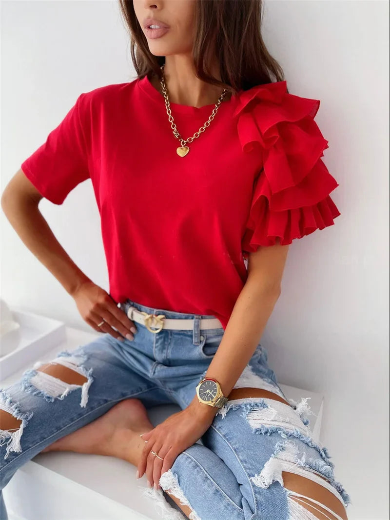 Anna | Stylish Top with Statement Ruffled Sleeves