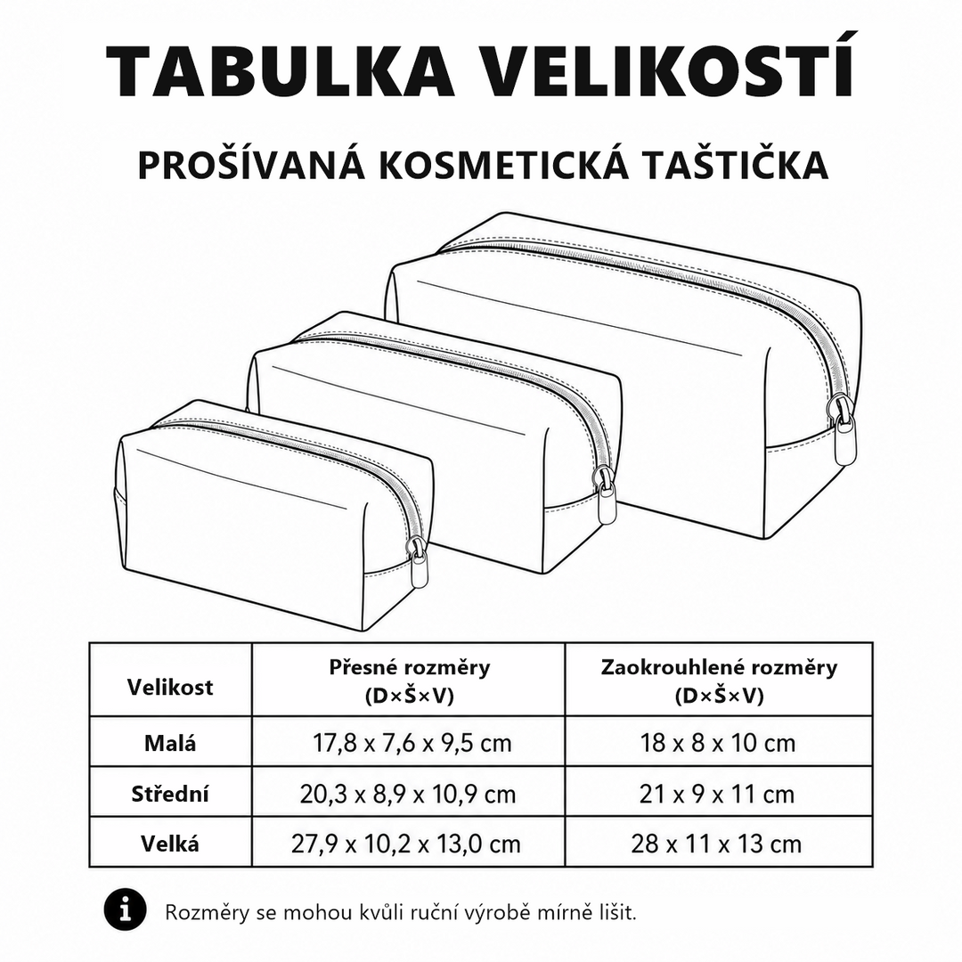 Prošívaná kosmetická taštička se zářivými okvětními lístky NCU0NT10236