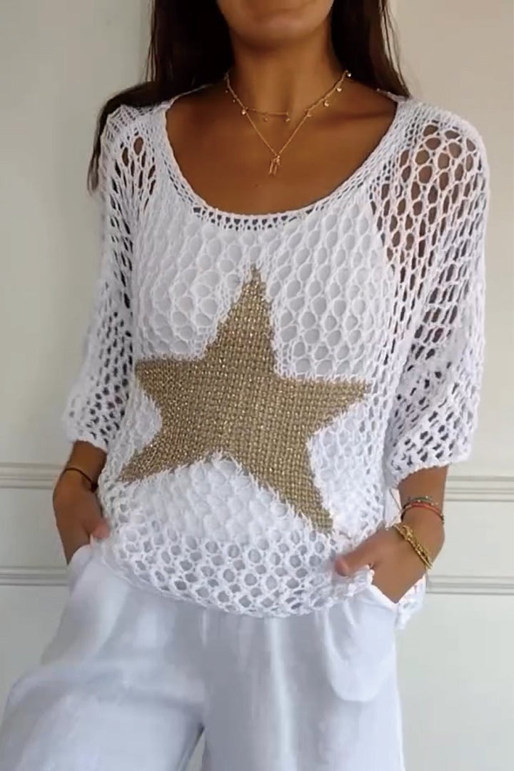 Jarmila | Elegantní pletený svetr s hvězdou