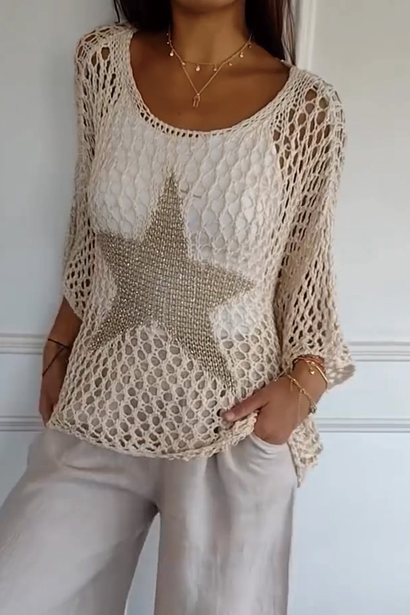 Jarmila | Elegantní pletený svetr s hvězdou