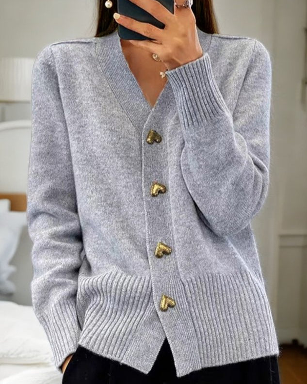 Adéla | Elegantní kardigan se srdíčkovými knoflíky