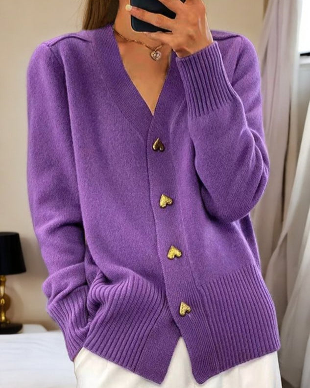 Adéla | Elegantní kardigan se srdíčkovými knoflíky