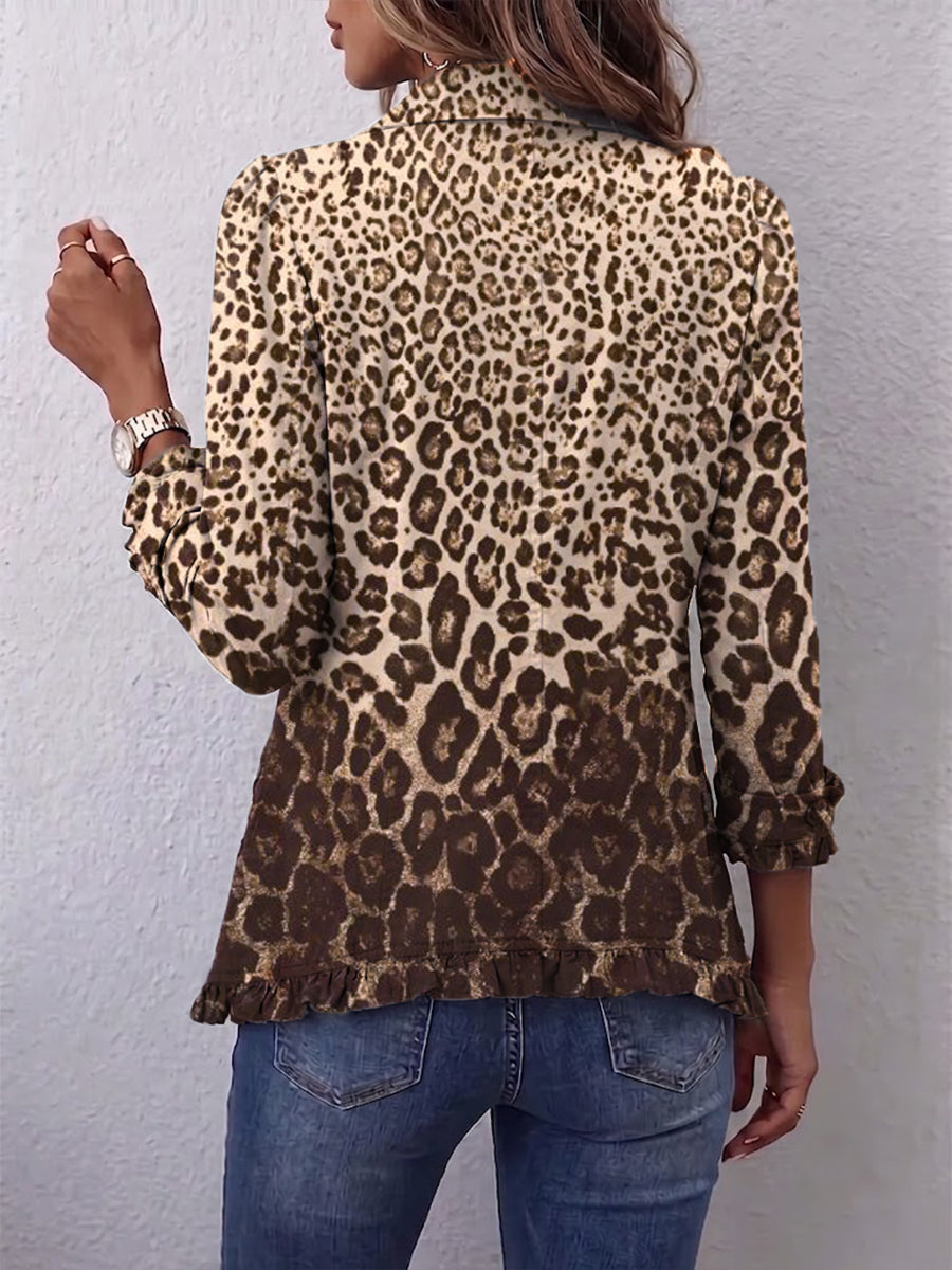 Klára | Bunda s leopardím vzorem a volány