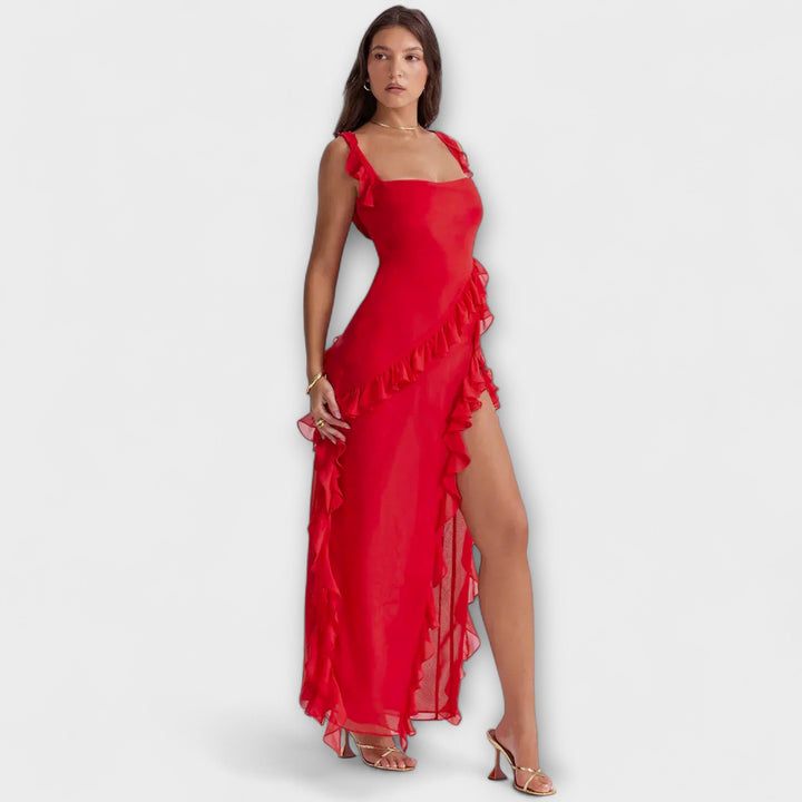 Renata | Elegantní dlouhé šaty s vysokým rozparkem
