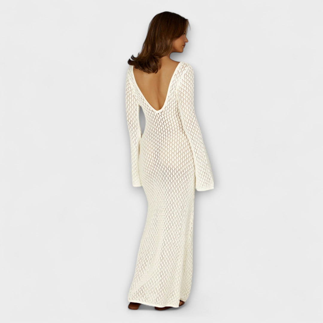 Květoslava | Bílé plážové šaty z žerzeje