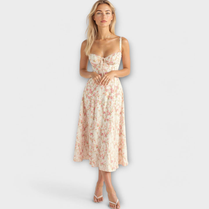 Zuzana | Midi šaty s korzetovým živůtkem