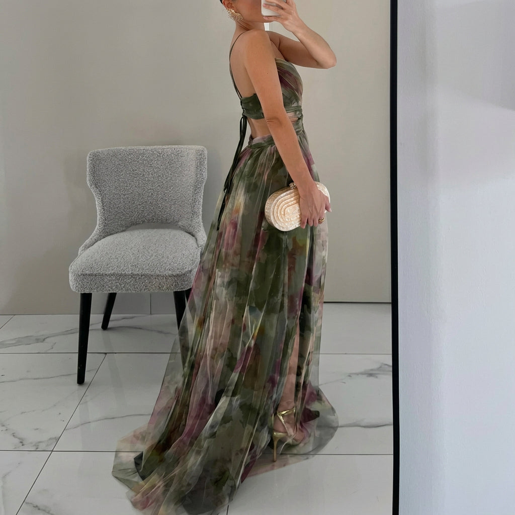 Vanda | Dlouhé šaty s květinovým vzorem