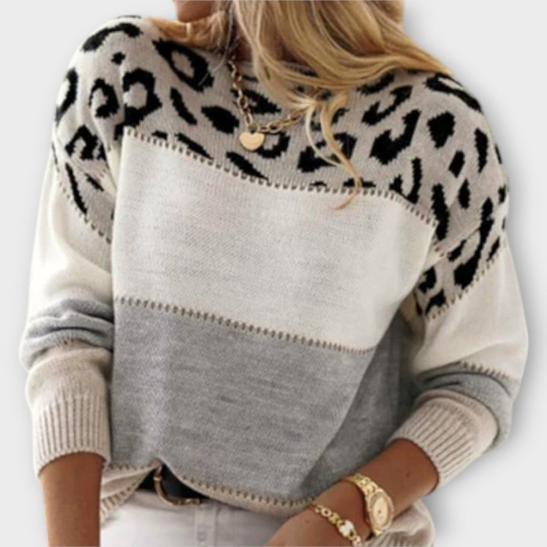 Julie | Ležérní svetr s leopardím designem