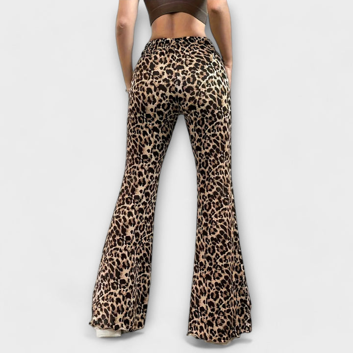 Ivona | Kalhoty bootcut s leopardím vzorem