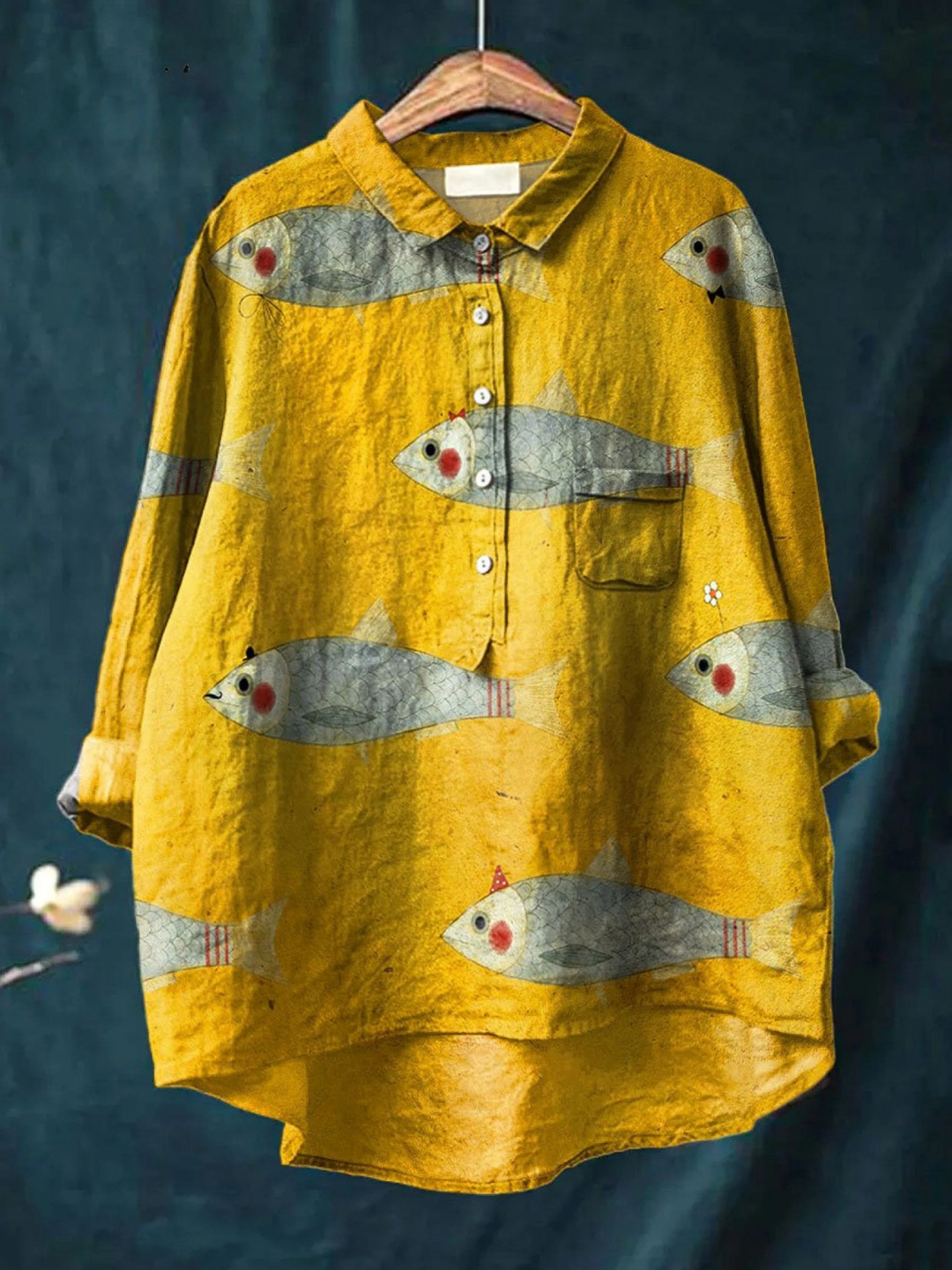 Zina | Tričko s rybím motivem ve vintage stylu
